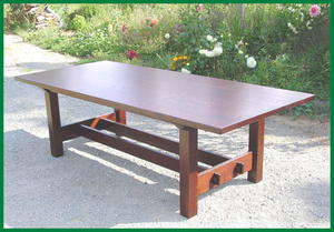 Gustav Stickley Inspired Large Dining and Conference Table with Leaves